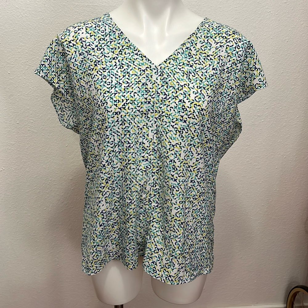 Hilary Radley Patterned Shirt Sz L